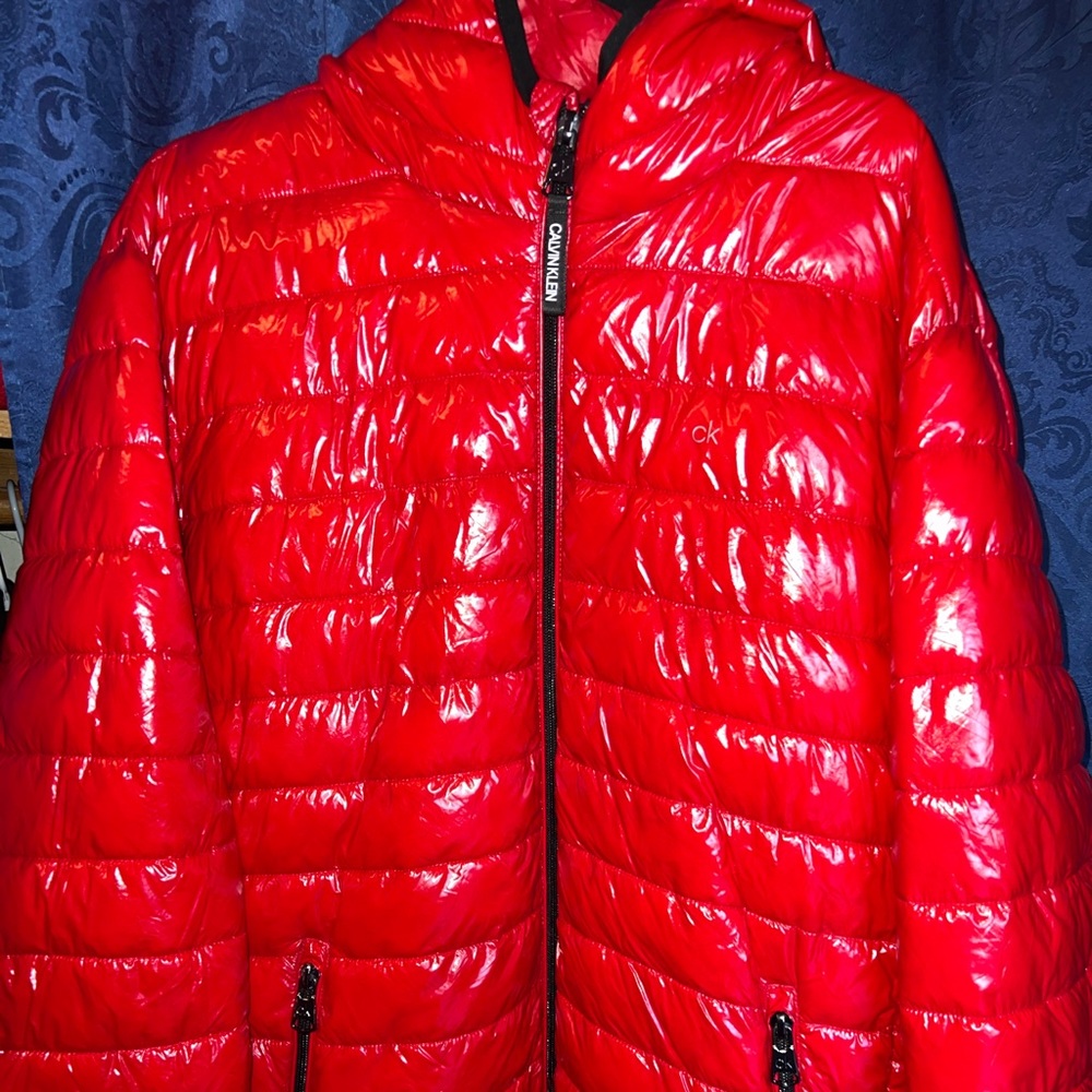 Calvin Klein puffer jacket red shinny XXL